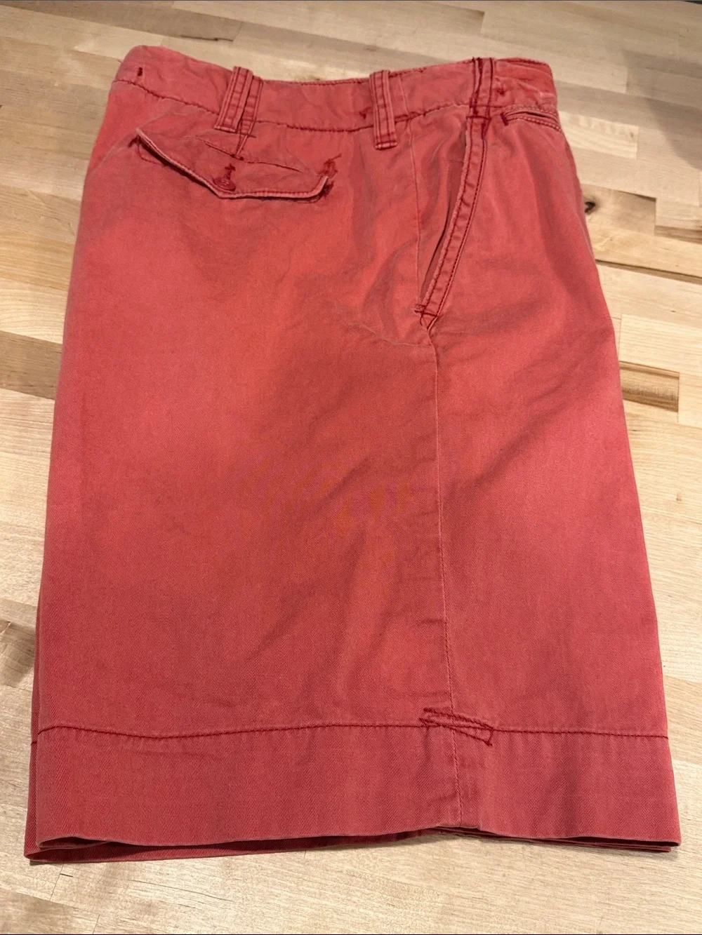 Polo by Ralph Lauren Men's Brick Red Flat Front Chino Shorts Cotton Size 36